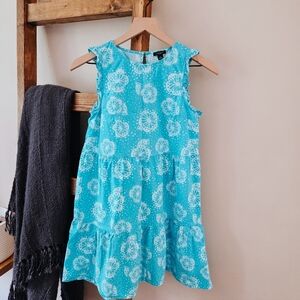 Ann Taylor Factory Blue & White Floral Sleeveless Dress (Size XS)